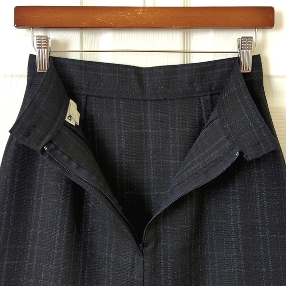 Diane K. 80's Vintage Preppy Plaid High Waisted A-Line Mini Skirt Navy Green 5 - Picture 9 of 14